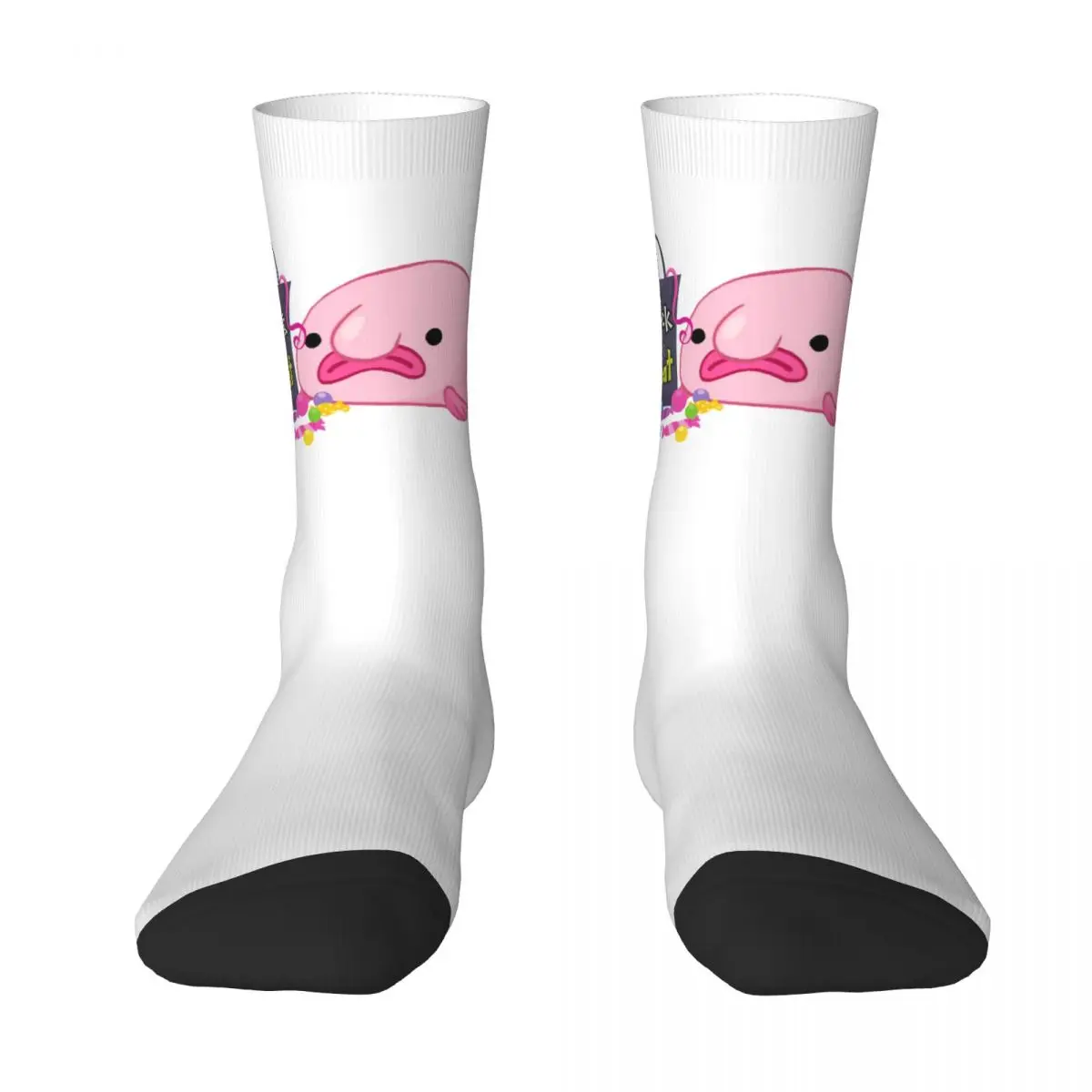 

Trick Or Treat Blobfish Socks Harajuku High Quality Stockings All Season Long Socks Accessories for Unisex Christmas Gifts