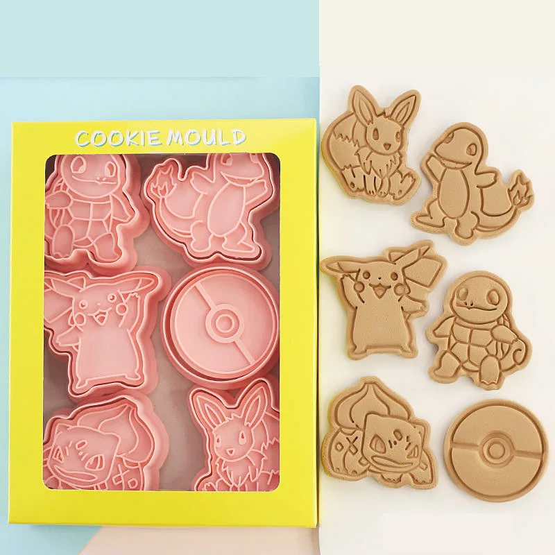 

Pokemon New 6pcs/Set Figures Cookie Cutters Cartoon DIY Bakery Mold Biscuit Press Stamp Embosser Sugar Pasty Cake Mould Toys