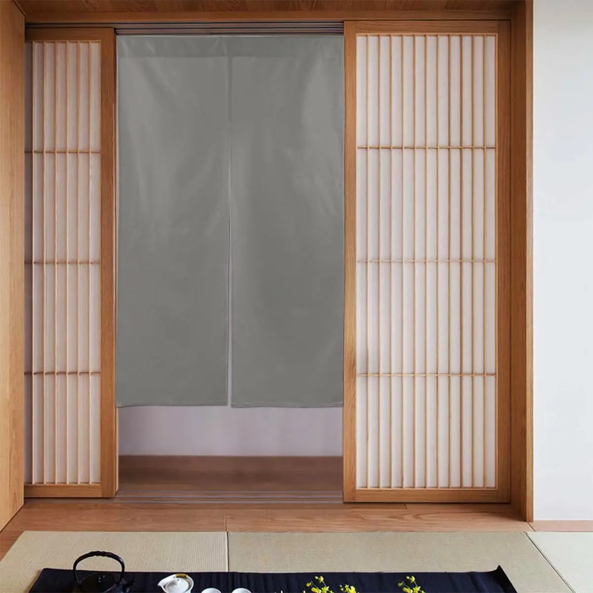 

Vintage Solid Color Japanese Door Curtains Cool Colors Blackout Curtains Cotton Linen Hanging Half Curtain for Home Decorations