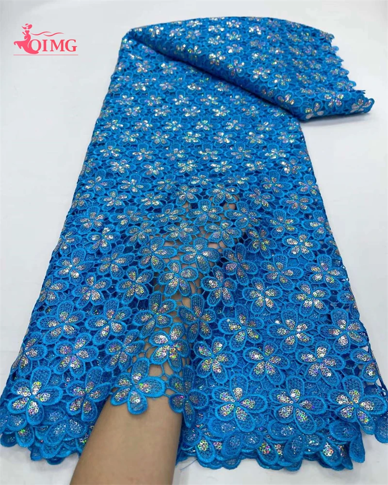 OIMG нигерийская молочная шелковая кружевная ткань с блестками 2023 высокое
