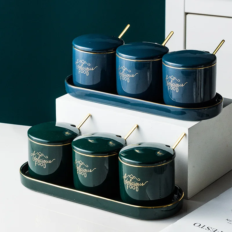 

Скандинавский горшок для приправ из Пномпеня, керамическая бутылка для приправ, горшок для соли и перца, кухонный набор из трех предметов для домашнего использования