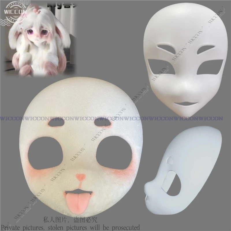 Череп Пушистый Косплей Головные Уборы Ткань Для Лица Комплект Маска Маленькая