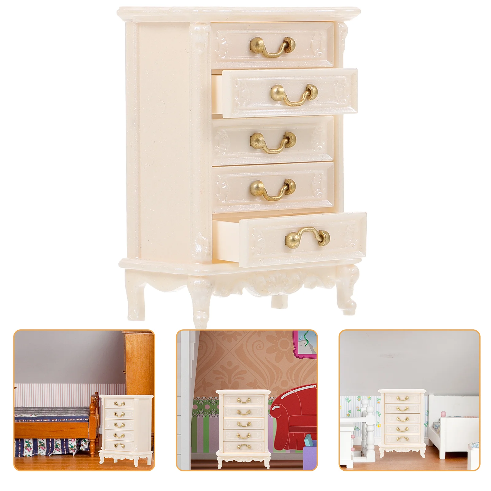 

House Furniture Mini Cabinet Model Bookshelves Miniature Lovely Display Toy