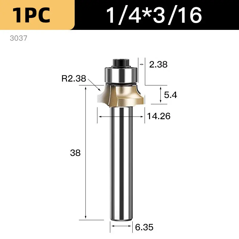 

HUHAO Угловая круглая фреза 6,35/8/12,7 мм