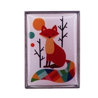 the fox cartoon enamel pin wrap clothes lapel brooch fine badge fashion jewelry friend gift