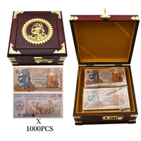 1000pcsbox zimbabwe one hundred yottalillion paper money wooden box set with uv anti counterfeiting logo even number banknotes