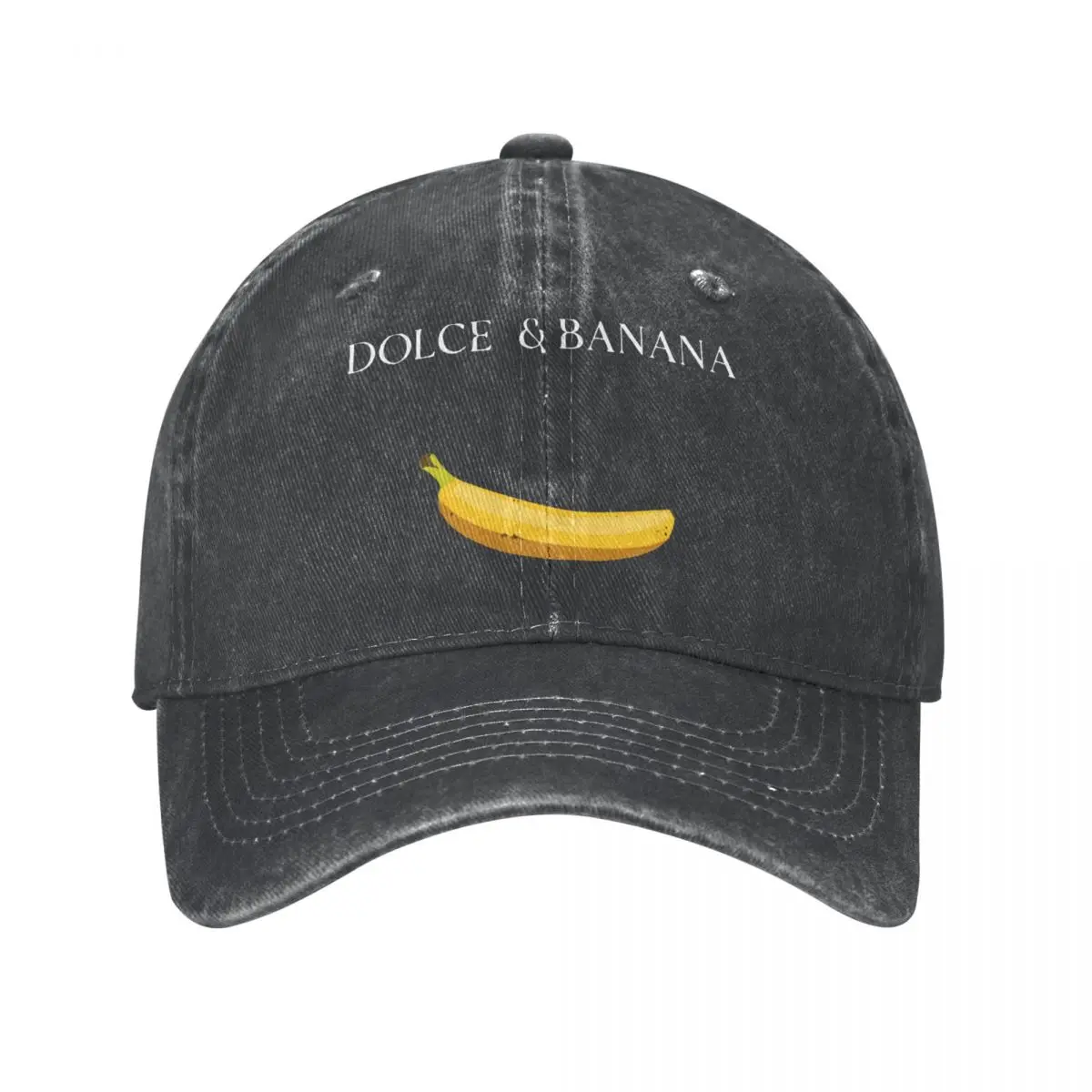 

Vintage Dolce Banana Premium Baseball Caps for Men Women Distressed Denim Headwear Funny Outdoor Running Golf Caps Hat