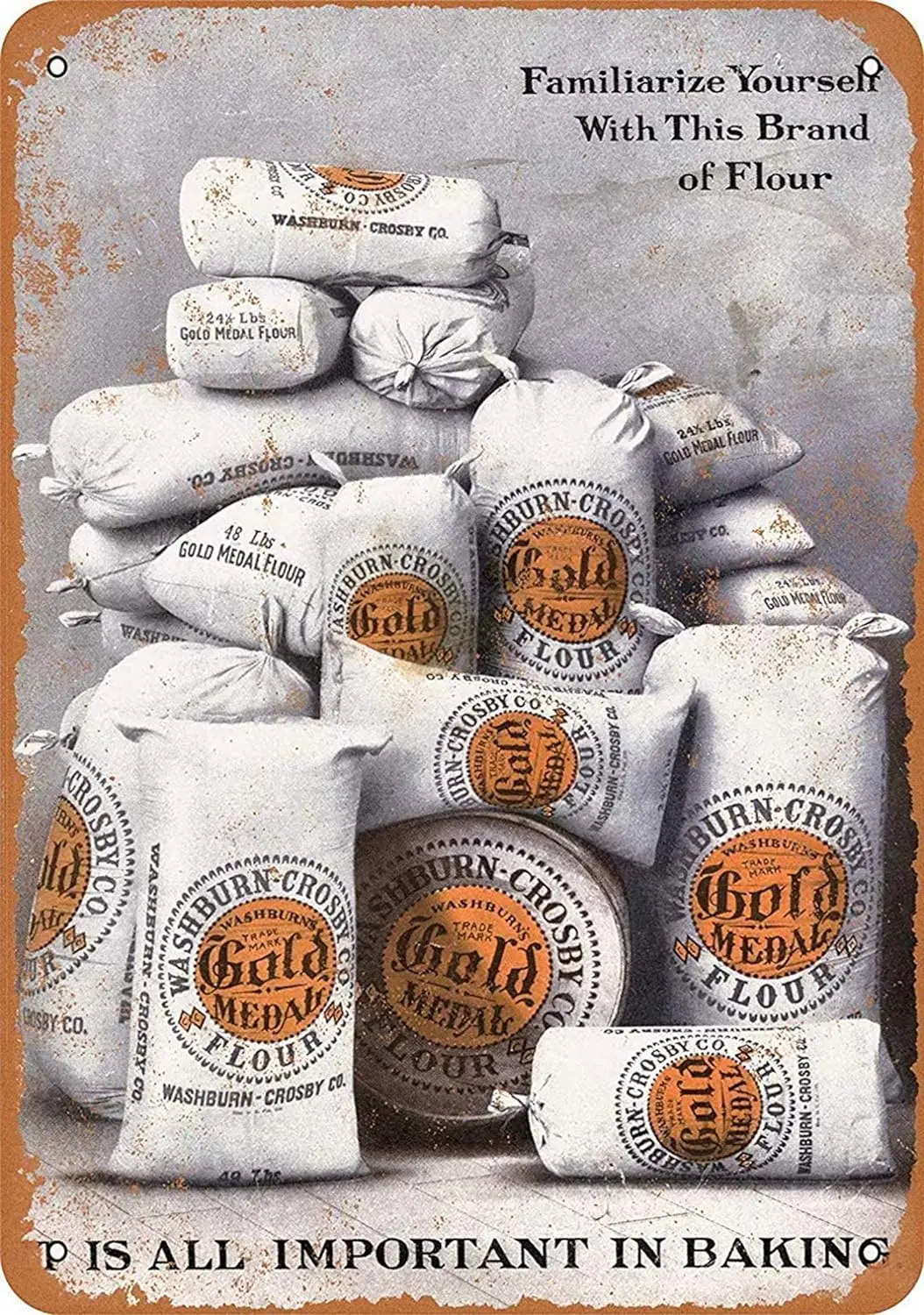 

Vintage Metal Tin Sign 8x12 Inch Gold Medal Flour,Suitable for Bar Club Cafe Farm Home Decor Art Poster