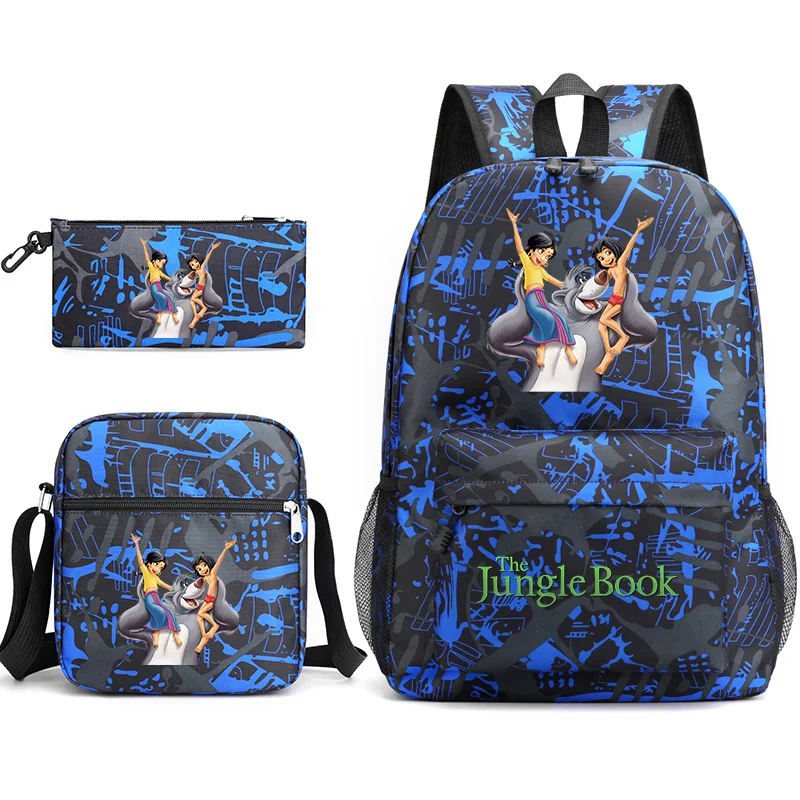 

3pcs Disney The Jungle Book Bookbag Kids Backpack Boys Girls School bags Shoulder Bag Set Daily Backpacks Mochilas