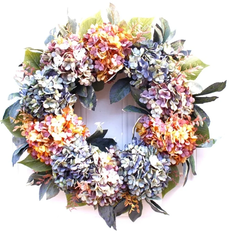 

New Hydrangea Wreath Wedding Wreath Flower Christmas Garland Home Door Decoration