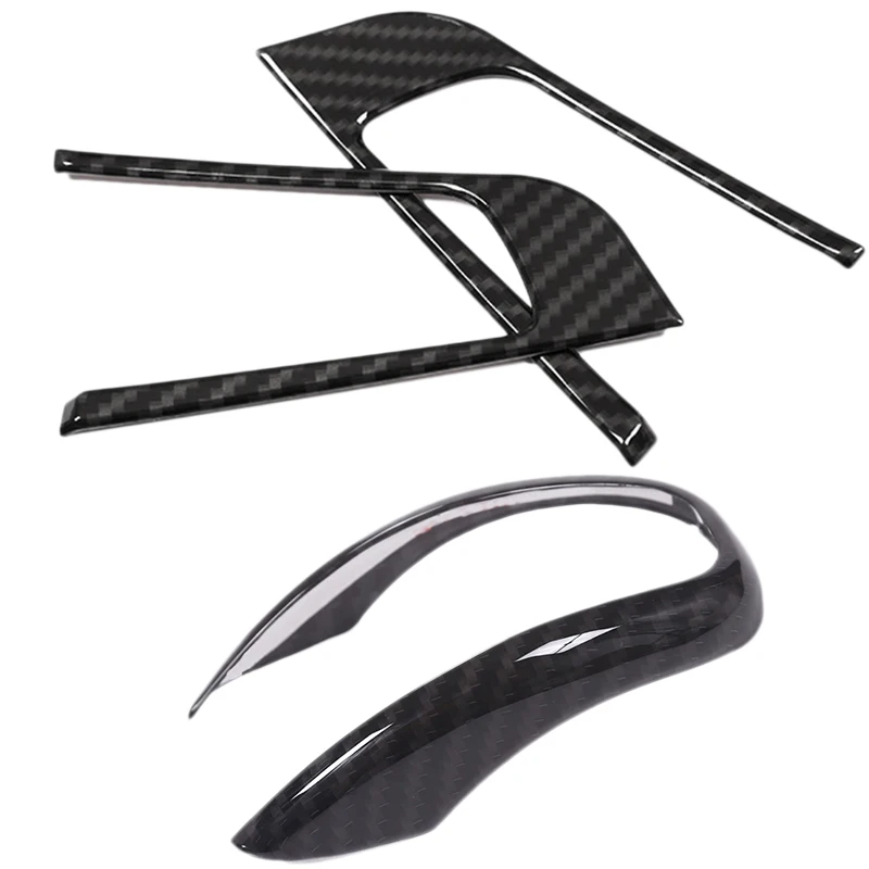 

3 Pcs Carbon Fiber Style Car Trim Accessories For Alfa Romeo Giulia Stelvio: 1 Pcs Abs Plastic Gear Shift Head Cover Trim & 2 Pc