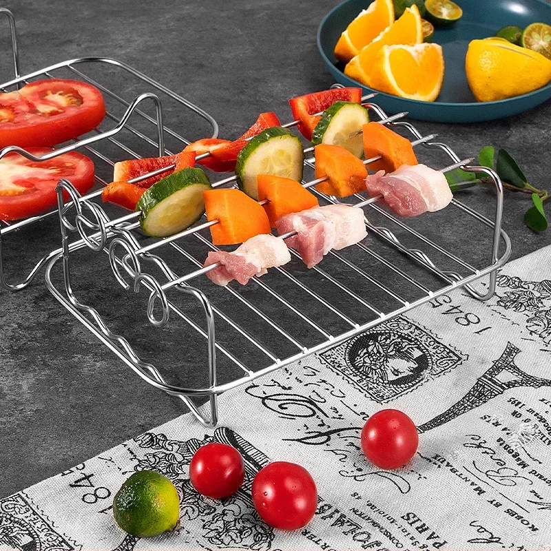 

Двойная Паровая стойка из нержавеющей стали 304, квадратная Сушилка для овощей, сушилка для хлеба, цена на воздушный горшок, сетка для барбекю