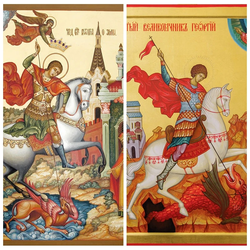 

The Great Martyr St George Kill Dragon Icon Catholic Saints Memorial Day Religious Canvas Wall Art By Ho Me Lili For Home Decor