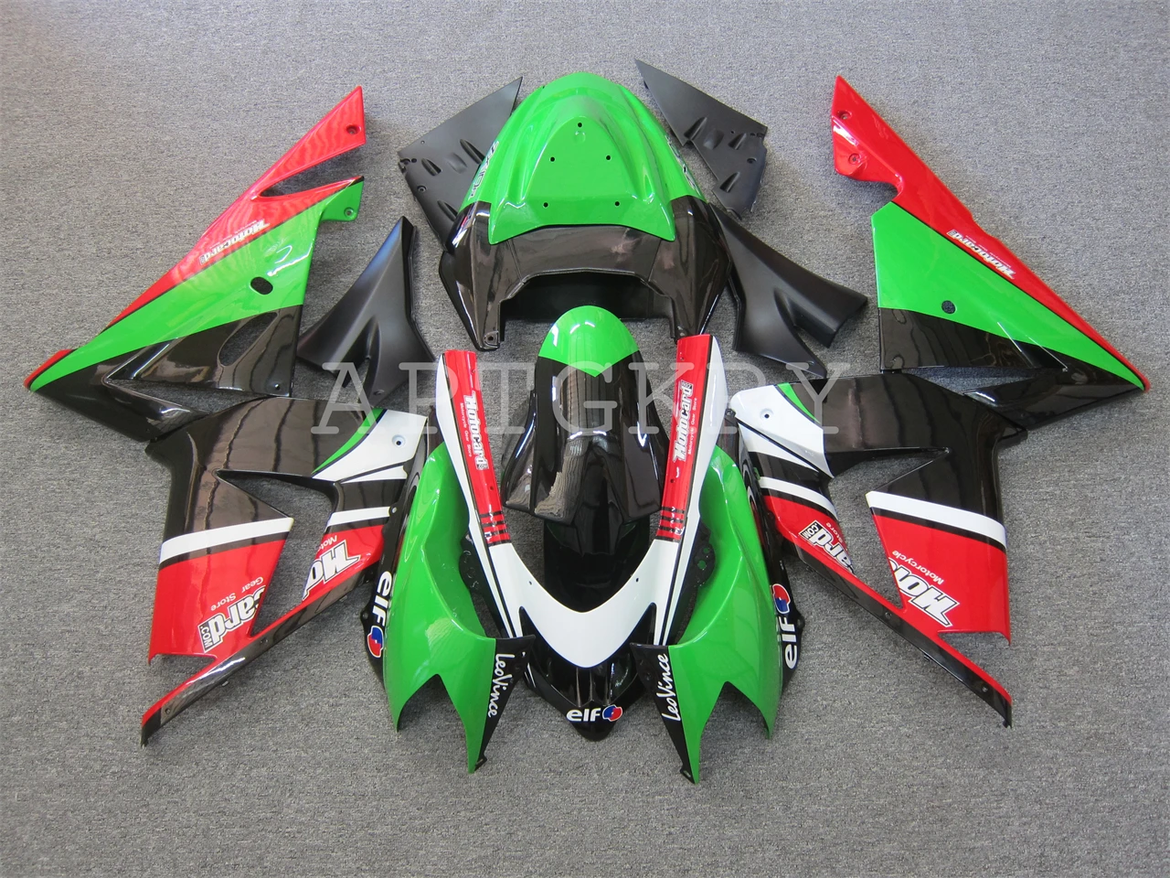 

Новый комплект обтекателей для мотоцикла ABS, подходит для Kawasaki Ninja ZX10R 2004 2005 04 05 10R, цвет зеленый/красный