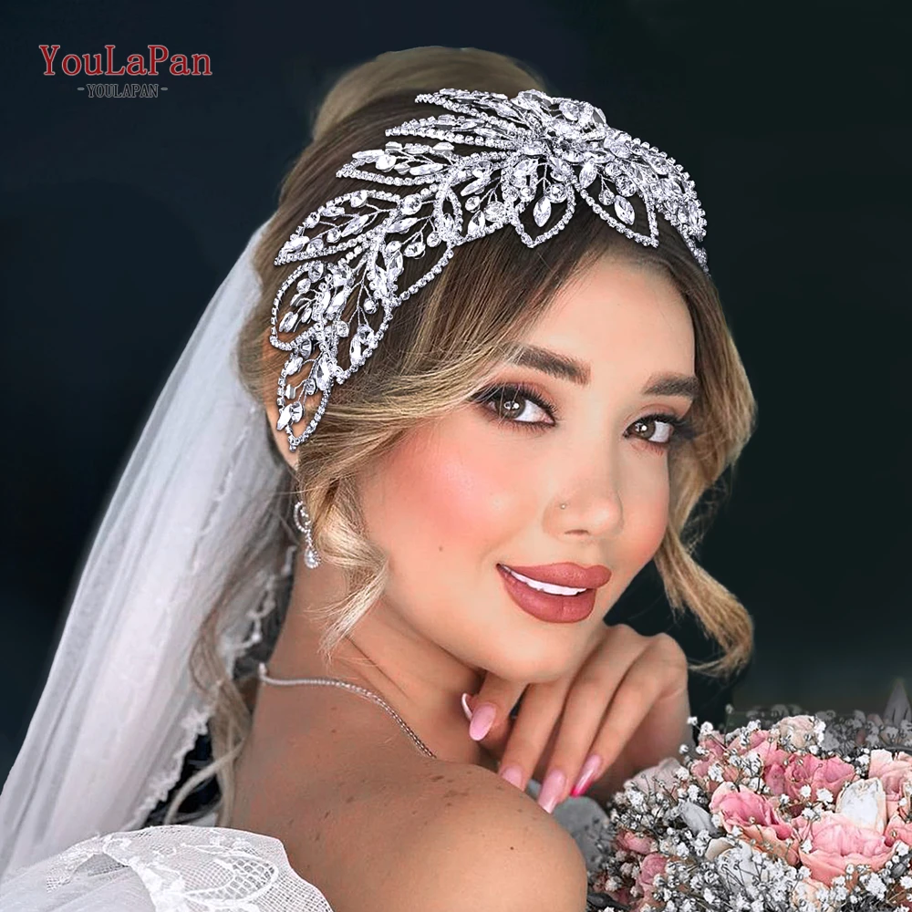 TOPQUEEN блестящая повязка на голову для невесты со стразами аксессуары волос