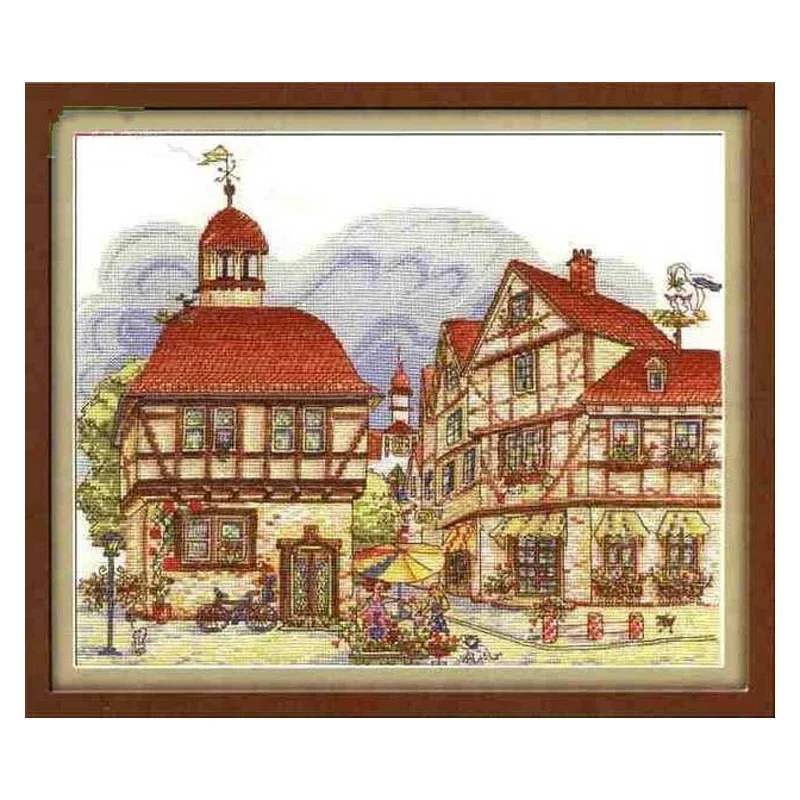 Amishop Высокое качество красивый милый набор для вышивки крестом досуг город