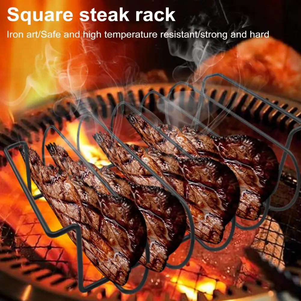 Ребристая стойка для готовки прочная ребристая из нержавеющей стали гриля