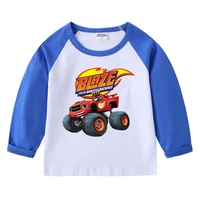 kids long tshirt blaze and the monster machines print cartoon children tees funny cool girls boys clothes baby pullover tops