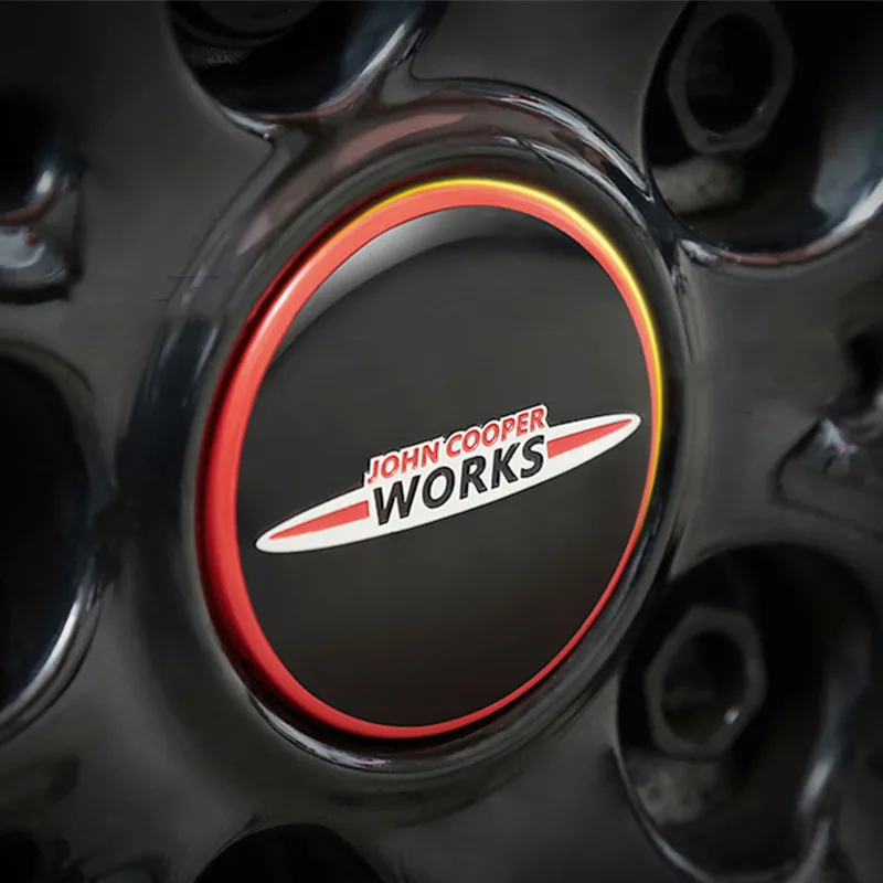 

4 Car Wheel Hub Cover Cap Sticker Rim Decal Tire Center Emblem For MINI Cooper s JCW R55 R60 R61 F54 F55 F56 F57 F60 Accessories