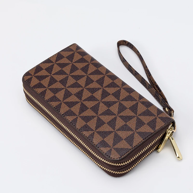 

New Double Zipper Women Wallet PU Leather Long Purse Card Holder Female Wallet Purses Lady Clutch Money Bag Cellphone Bag 2022