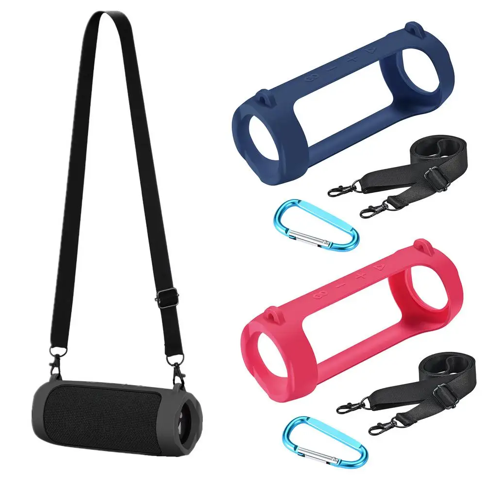 

Силиконовый чехол-слинг для корпуса Динамиков JBL Flip 6/Flip 5, Портативная сумка для хранения звука с плечевым ремнем и карабином