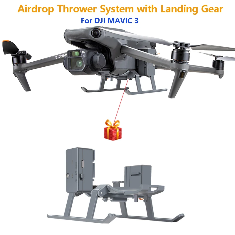 

Drone Airdrop Thrower System with Landing Gear For DJI Mavic 3 Fishing Bait Wedding Ring Gift Deliver Hook Thrower Accessories