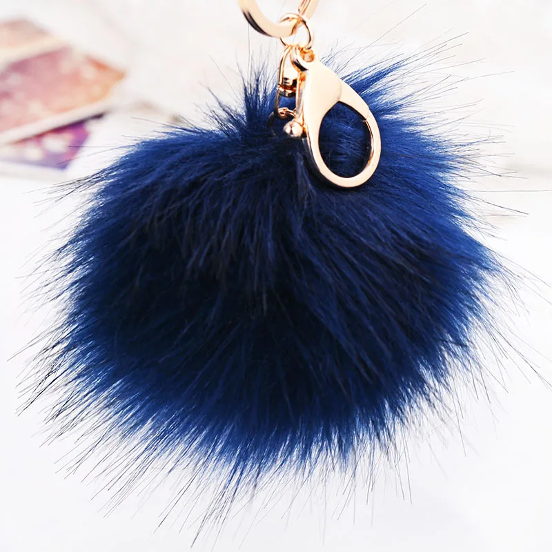 Dalaful уникальный помпон из искусственного кроличьего меха цветок цепочки кольца