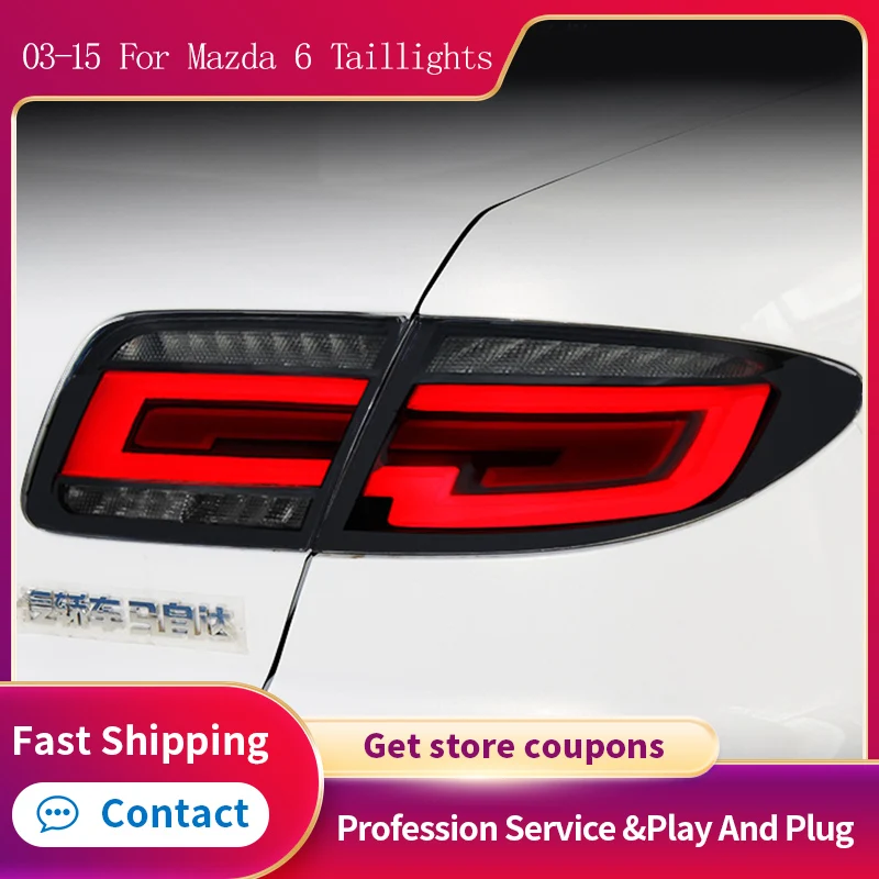 

Accessories For Mazda 6 2003-2015 LED Taillights M6 Highlight Rear Lamp Dynamic Turn Signal Circle Design Start Car Styling