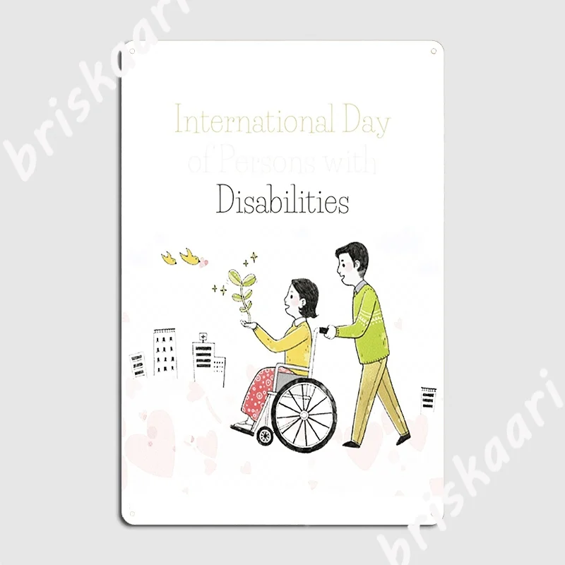 

International Day Of Persons With Disabilities Metal Sign Printing Club Painting Décor Living Room Tin Sign Poster