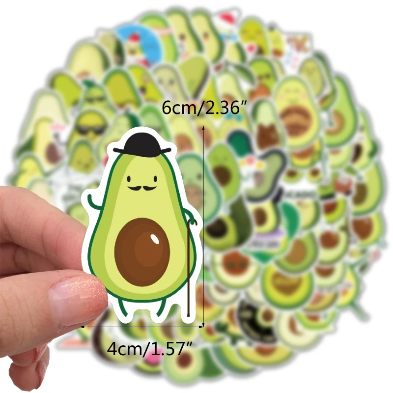 100pcs Cute Avocado Sticker for Laptop Water Bottle Stickers Girls Kids Gift X3UF | Tablet Decals