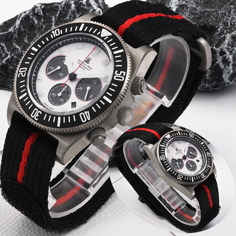 Фото Тактические часы Tactical Frog WATCH VS75 SOLAR с титановым корпусом, светящимся циферблатом BGW-9, водонепроницаемостью 20 бар, для дайвинга, с сапфировым стеклом. №4