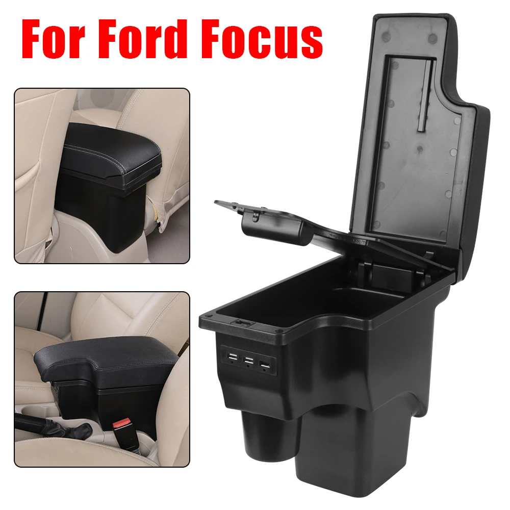 

Armrest Box For Ford Focus 2 mk2 Car Accessories Retrofit Parts Storage Box Interior Details Car Armrest For Ford Focus USB