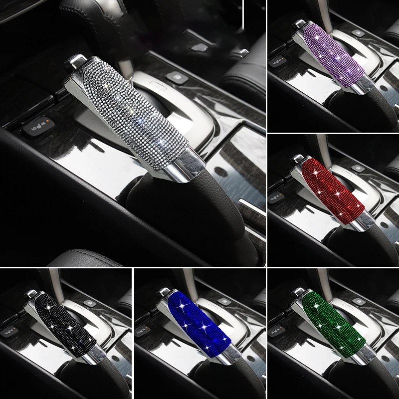 Universal Car Handbrake Cover Crystal Anti-slip Gears Handbrake Diamond Luxury Bling Styling Interior Accessories For Woman Girl Universal Car Handbrake Cover Crystal Anti-slip Gears Handbrake Diamond Luxury Bling Styling Interior Accessories For Woman Girl