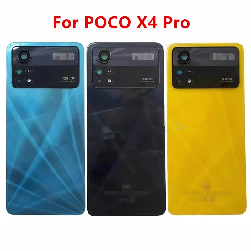 

Корпус X4Pro для Xiaomi POCO X4 Pro 5G 6,67 дюйма, стеклянная крышка аккумулятора, ремонт, Замена задней крышки заднего корпуса + объектив камеры с логотипом