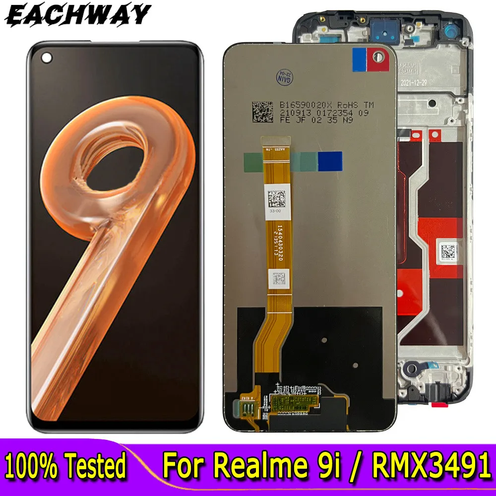 

Tested 6.6" For OPPO Realme 9i LCD Display Touch Screen Digitizer Assembly Replacement For Realme 9i Phone LCD RMX3491 Screen