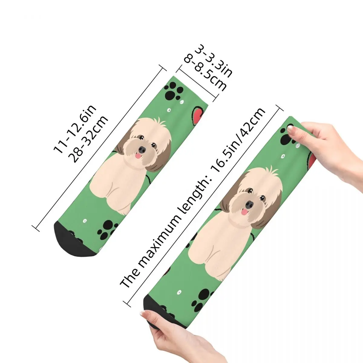 Love Brown Sable Lhasa Apso Shih Tzu Носки для собак Harajuku Высококачественные чулки Всесезонные