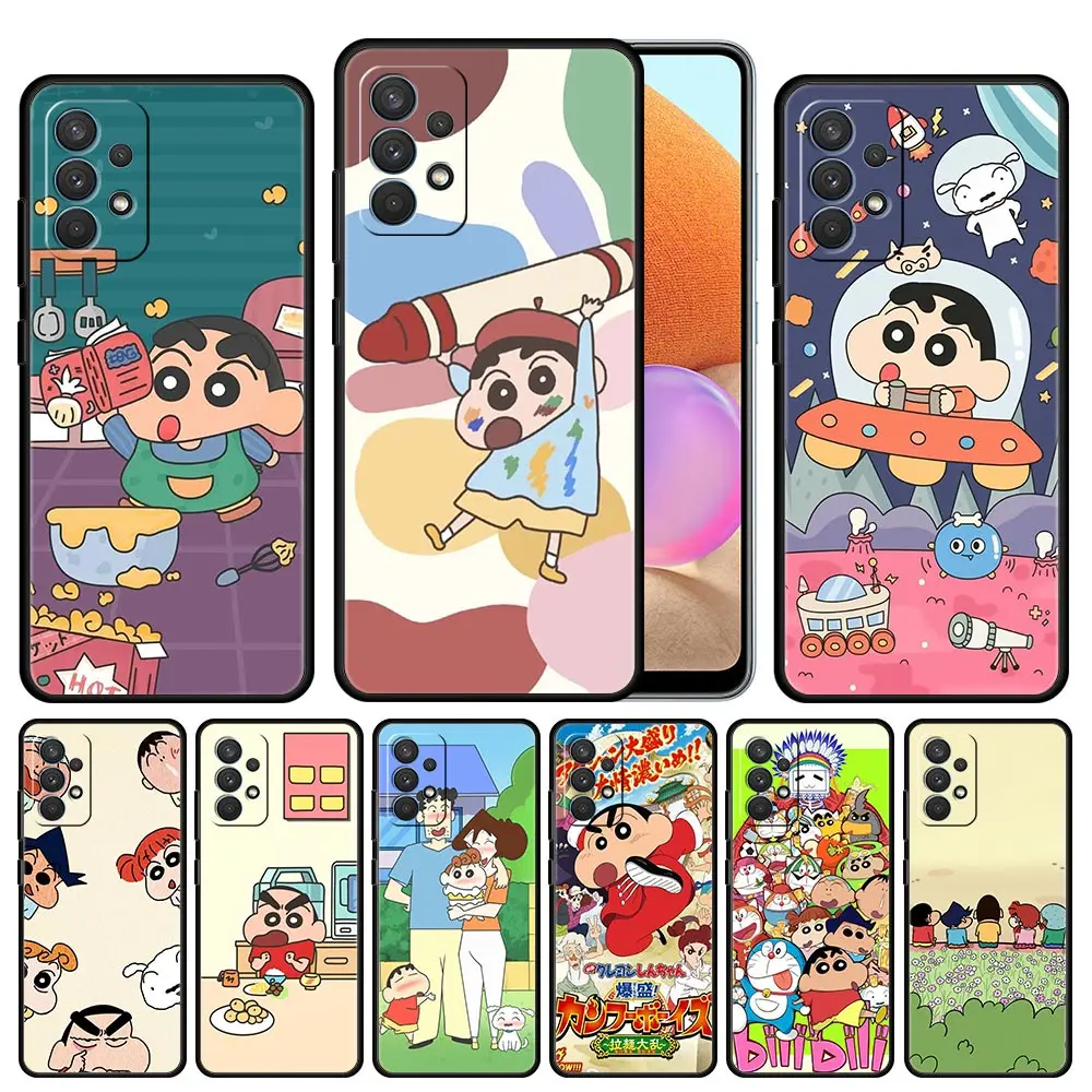 

Cartoon Crayon Shin-Chan Phone Case for Samsung Galaxy A12 A51 A21s A02 A02s A22 A32 A52 A72 4G 5G Silicone Cover Smartphone