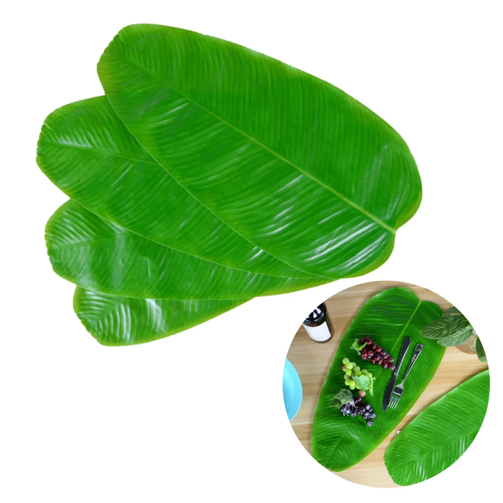 

3pcs Banana Leaf Table Mat Placemat Simulation Artificial Creative Leaves for Tropical Party