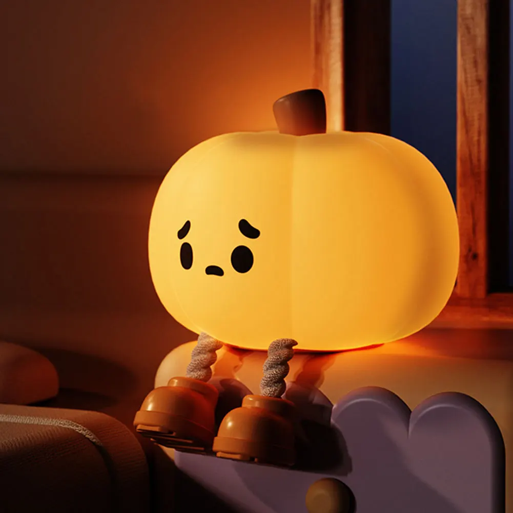 Ночник в виде тыквы на Хэллоуин силиконовая лампа с регулируемой яркостью милая