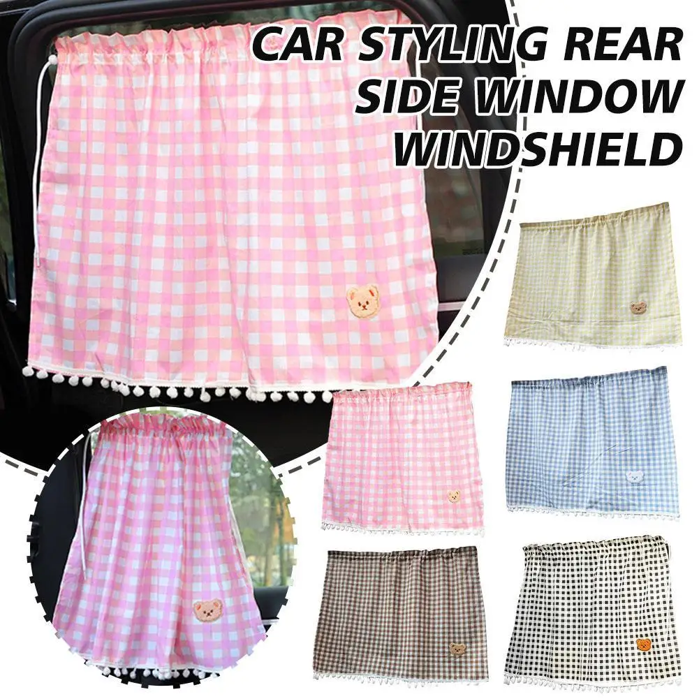 

Universal Car Sun Shade Curtains Cute Cartoon Bear Car Styling Rear Side Window Windshield Sunshade Protect Window Curtains