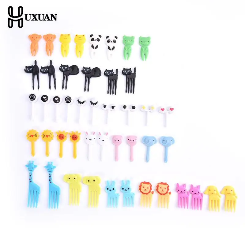 

6-12pcs Cartoon Fruit Fork Toothpicks Animal Food Selection Mini Bento Box Lunch Box Decoration Children's Food Supplement Tool