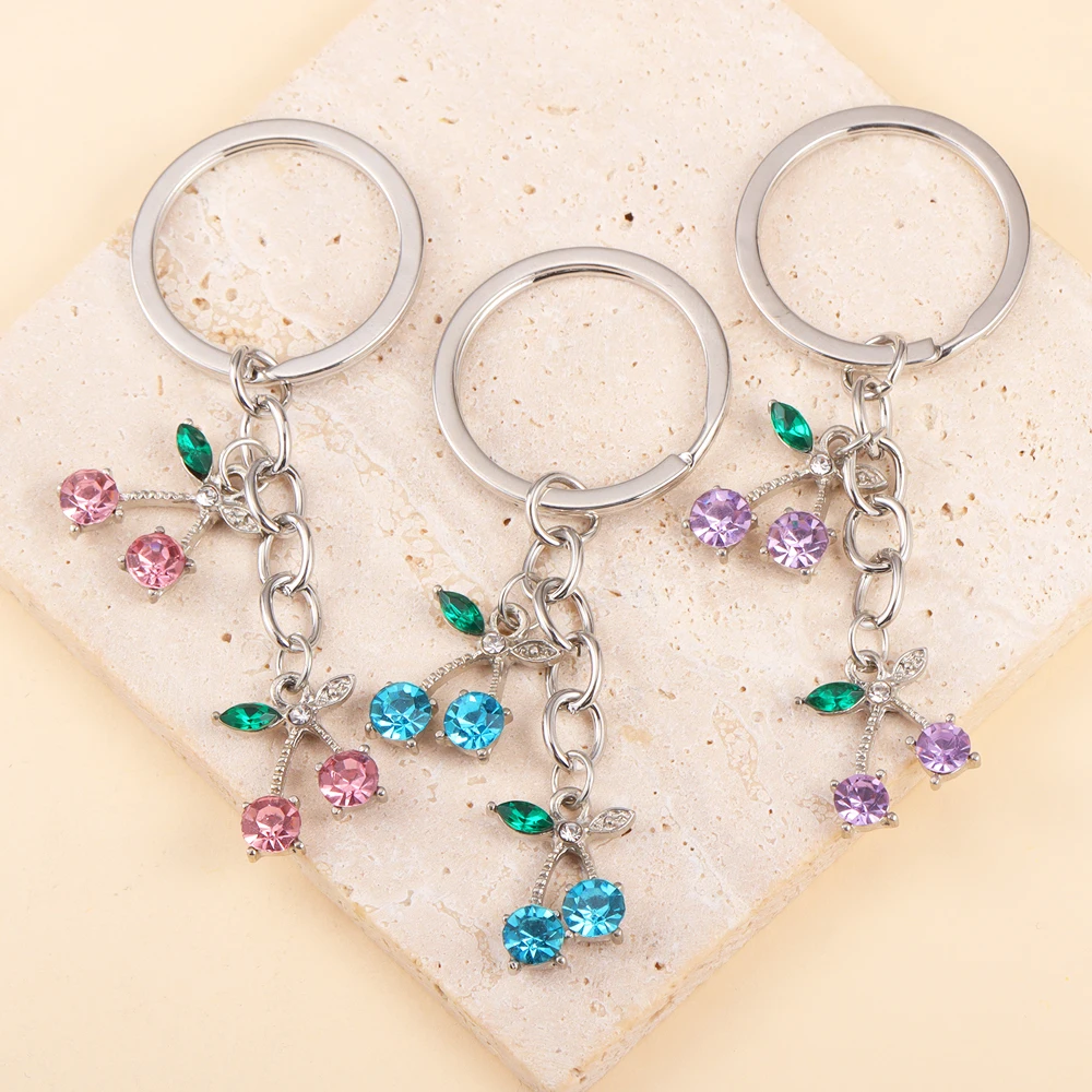 Модный брелок с кристаллами в виде вишни креативный фруктами для женщин и