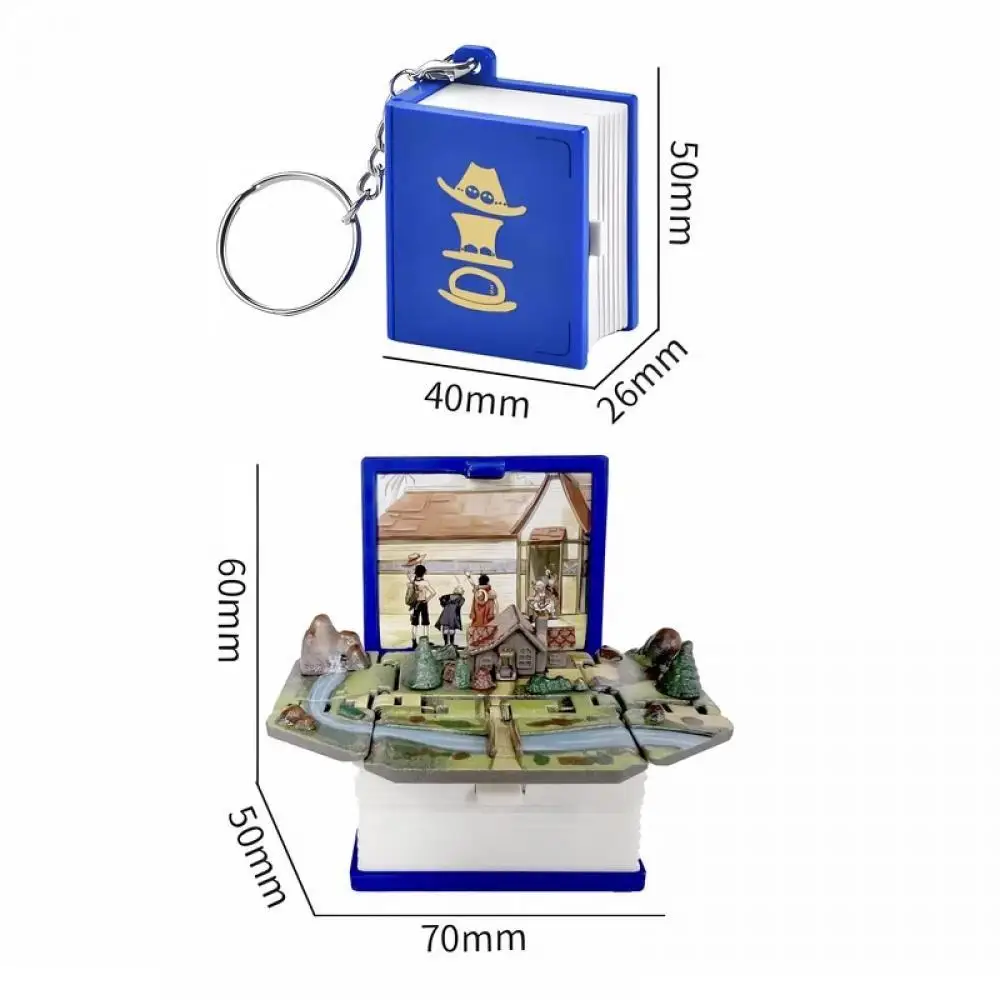 

Anime One Piece Peripherals 3D Bandit's House Pop-Up Book Keychain Decompression Toys Pendant Bag Charms Decorate Small Gift