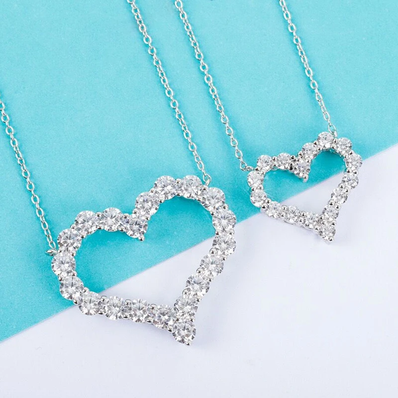 

High-quality 925 sterling silver love pendant women's heart-shaped necklace high-end luxury fashion brand luxury jewelry