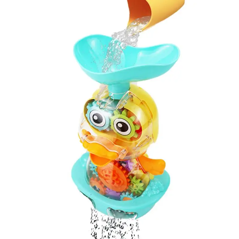 

Bath Toy Toddlers Water Spinning Suction Gear Duck Toy For Toddlers Spinning Suction Cup Cogs Gears Toys For Kids Aged 12 Months