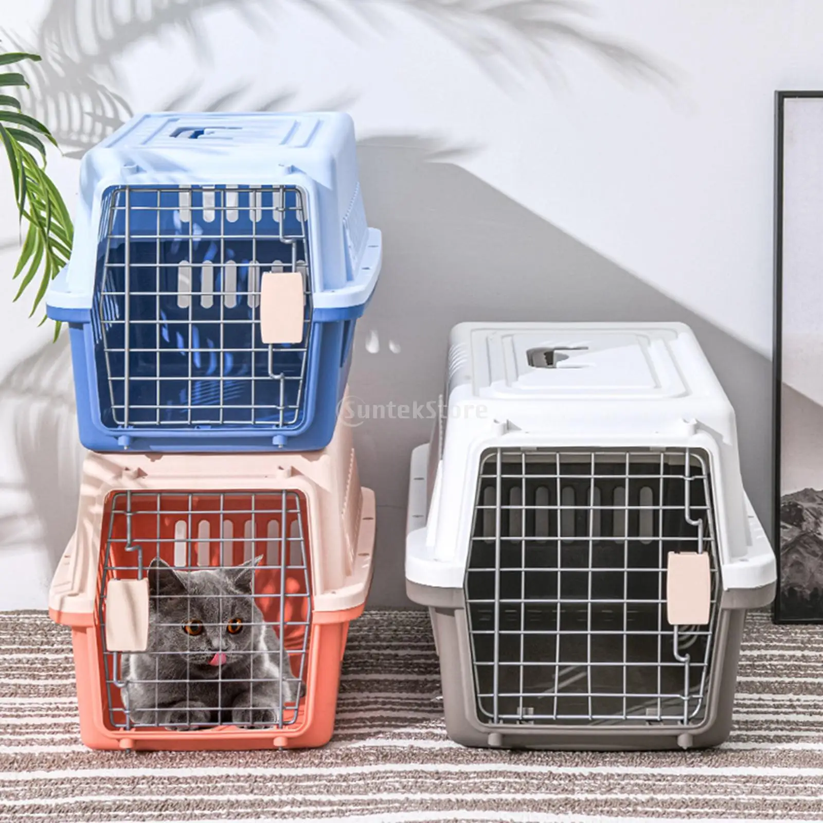 Pet Air Transport Box Cat Dog Travel Kennel Hard Surface Car Travel Pet Carrier Item Suitable for Small Dogs and Cats