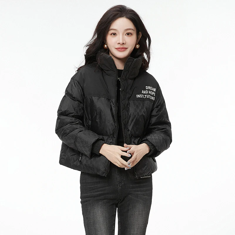 Contrast Color Including White Duck Down Long sleeve Loose Down jacket Women Ole Counter Withdraw from Cupboard Genuine Goods...