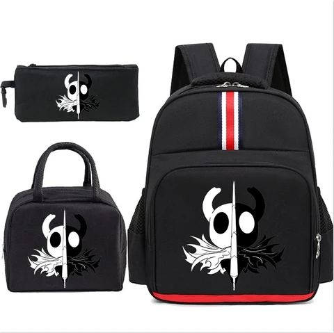3 шт./компл., игровой рюкзак Hollow Knight для девочек и мальчиков, студенческий рюкзак с сумкой для обеда, детский рюкзак, детская повседневная школьная сумка, рюкзак в стиле аниме