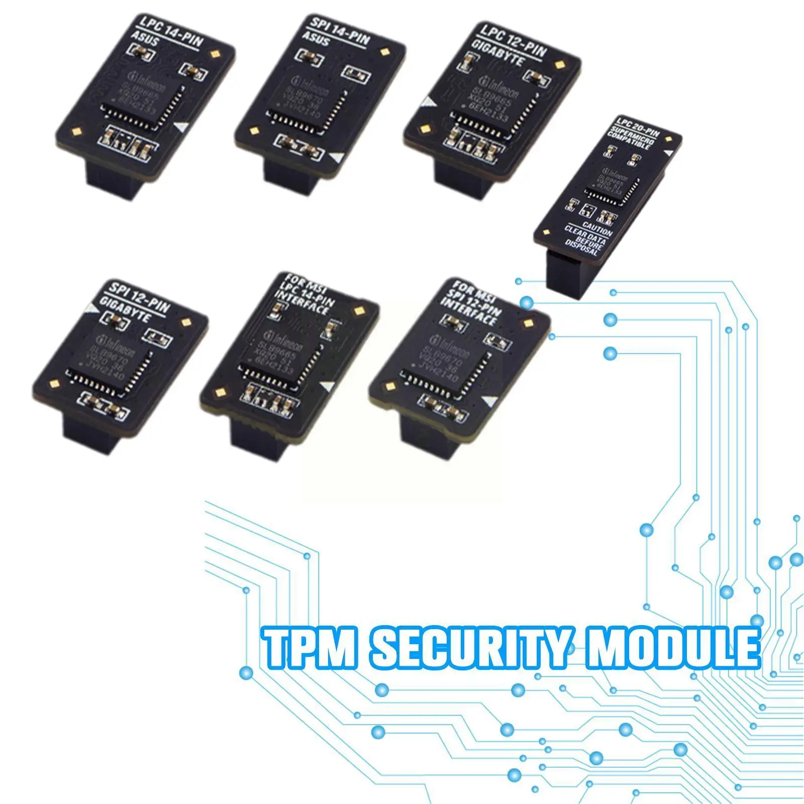 

TPM 2.0 Encryption Security Module Remote Card Supports 14-1pin Pin 10 Version Support Motherboard Multi-brand 2.0 12 K4M3