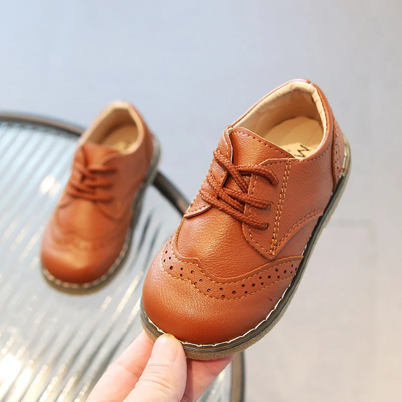 Toddler Baby Little Boys Leather Shoes For Kids Children Bro